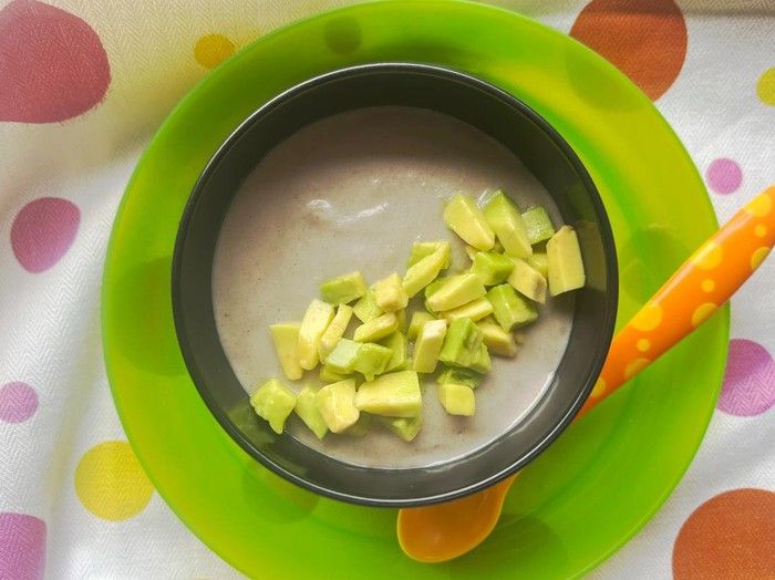 Bubur Susu Beras Merah Brokoli